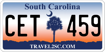 SC license plate CET459
