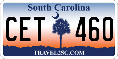 SC license plate CET460