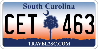 SC license plate CET463