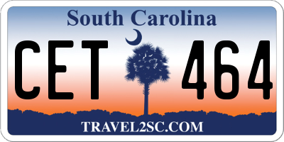 SC license plate CET464