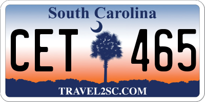 SC license plate CET465