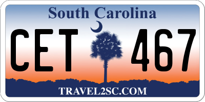 SC license plate CET467