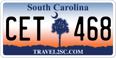 SC license plate CET468
