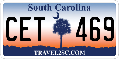 SC license plate CET469