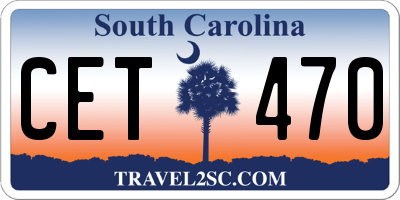 SC license plate CET470