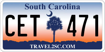 SC license plate CET471