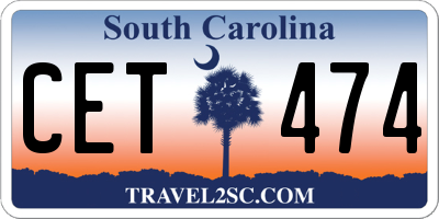 SC license plate CET474