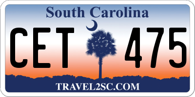 SC license plate CET475