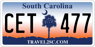 SC license plate CET477