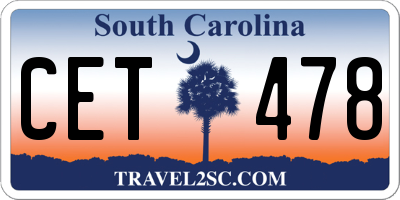 SC license plate CET478