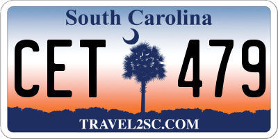 SC license plate CET479