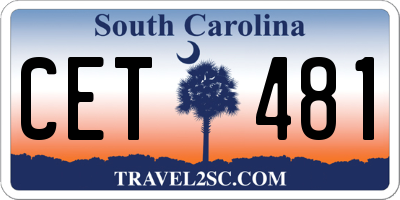SC license plate CET481