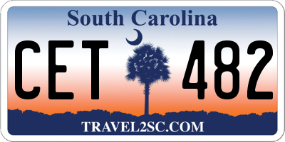 SC license plate CET482