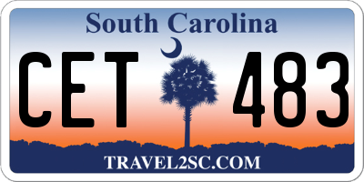 SC license plate CET483