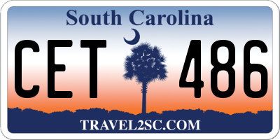 SC license plate CET486