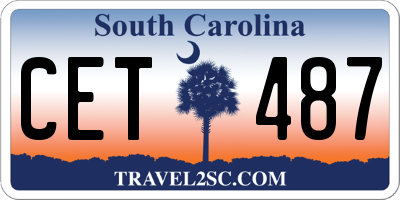 SC license plate CET487