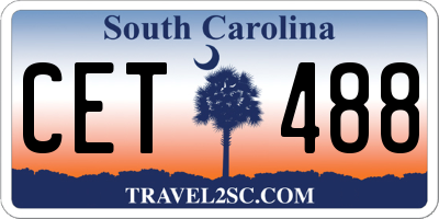 SC license plate CET488