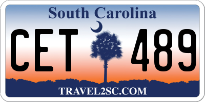 SC license plate CET489
