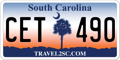 SC license plate CET490