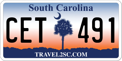 SC license plate CET491