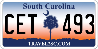 SC license plate CET493