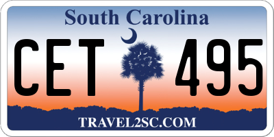 SC license plate CET495