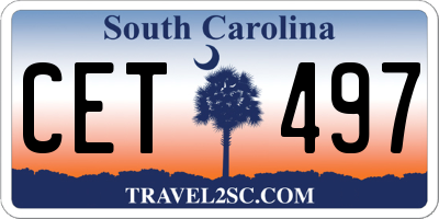 SC license plate CET497