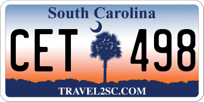 SC license plate CET498
