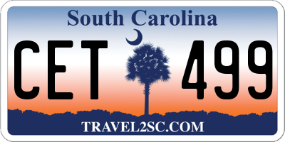 SC license plate CET499