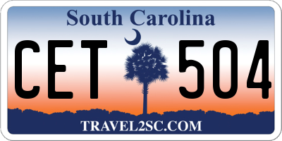 SC license plate CET504