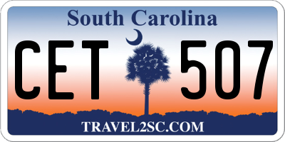SC license plate CET507