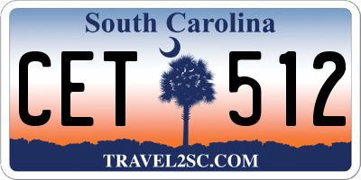 SC license plate CET512