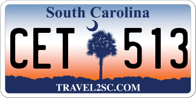 SC license plate CET513