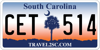 SC license plate CET514