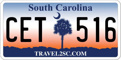 SC license plate CET516
