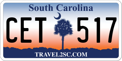 SC license plate CET517