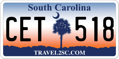 SC license plate CET518