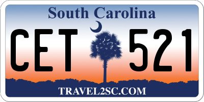 SC license plate CET521