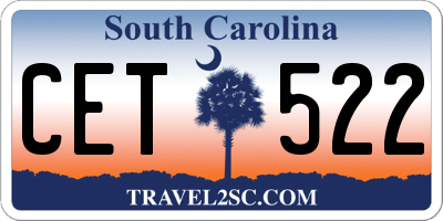 SC license plate CET522