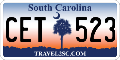 SC license plate CET523