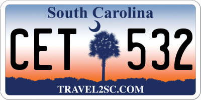 SC license plate CET532