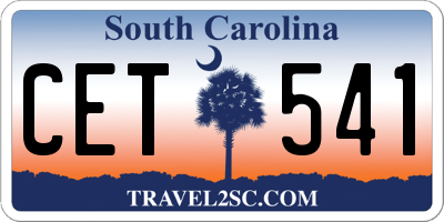 SC license plate CET541