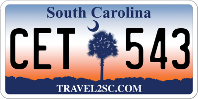 SC license plate CET543