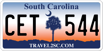 SC license plate CET544