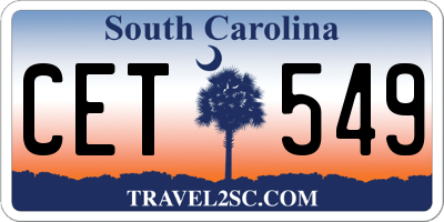SC license plate CET549