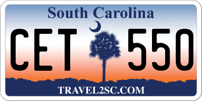 SC license plate CET550