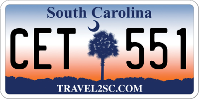 SC license plate CET551