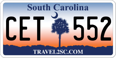 SC license plate CET552