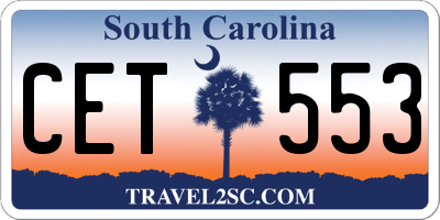 SC license plate CET553