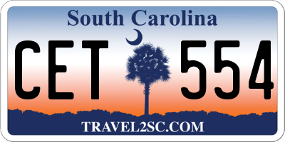 SC license plate CET554